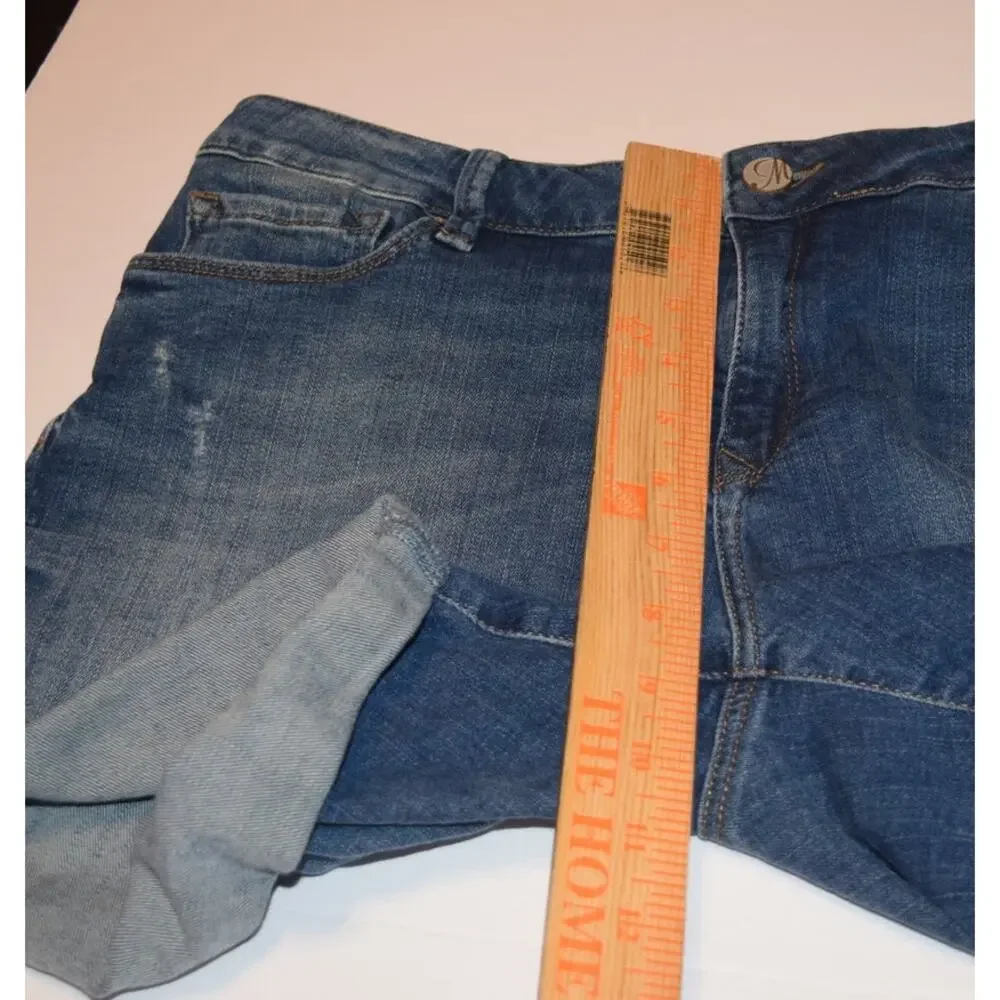 Mavi Pixie Denim Shorts Womens 31 Mid Rise Stretch Cuffed Blue Jean - Picture 4 of 8